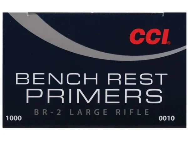 CCI Large Rifle Bench Rest Primers #BR2 Box of 1000 (10 Trays of 100) CCI Large Rifle Bench Rest Primers #BR2 Box of 1000 (10 Trays of 100)
