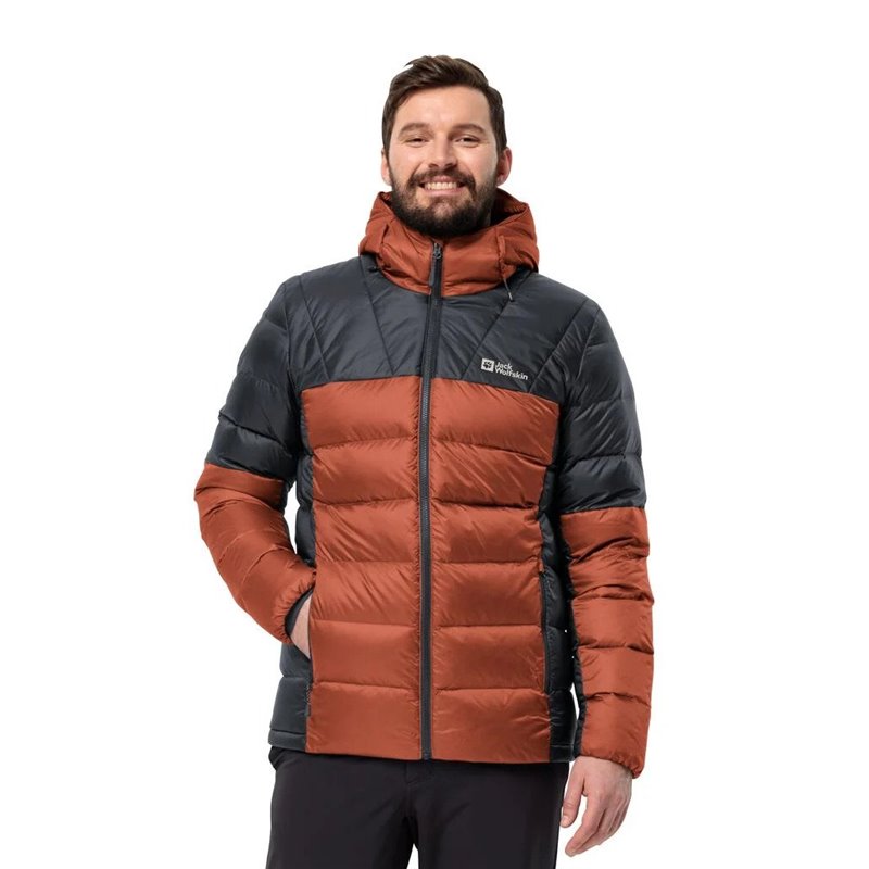 JACK WOLFSKIN NEBELHORN DOWN HOODY M CARMINE JACK WOLFSKIN NEBELHORN DOWN HOODY M CARMINE